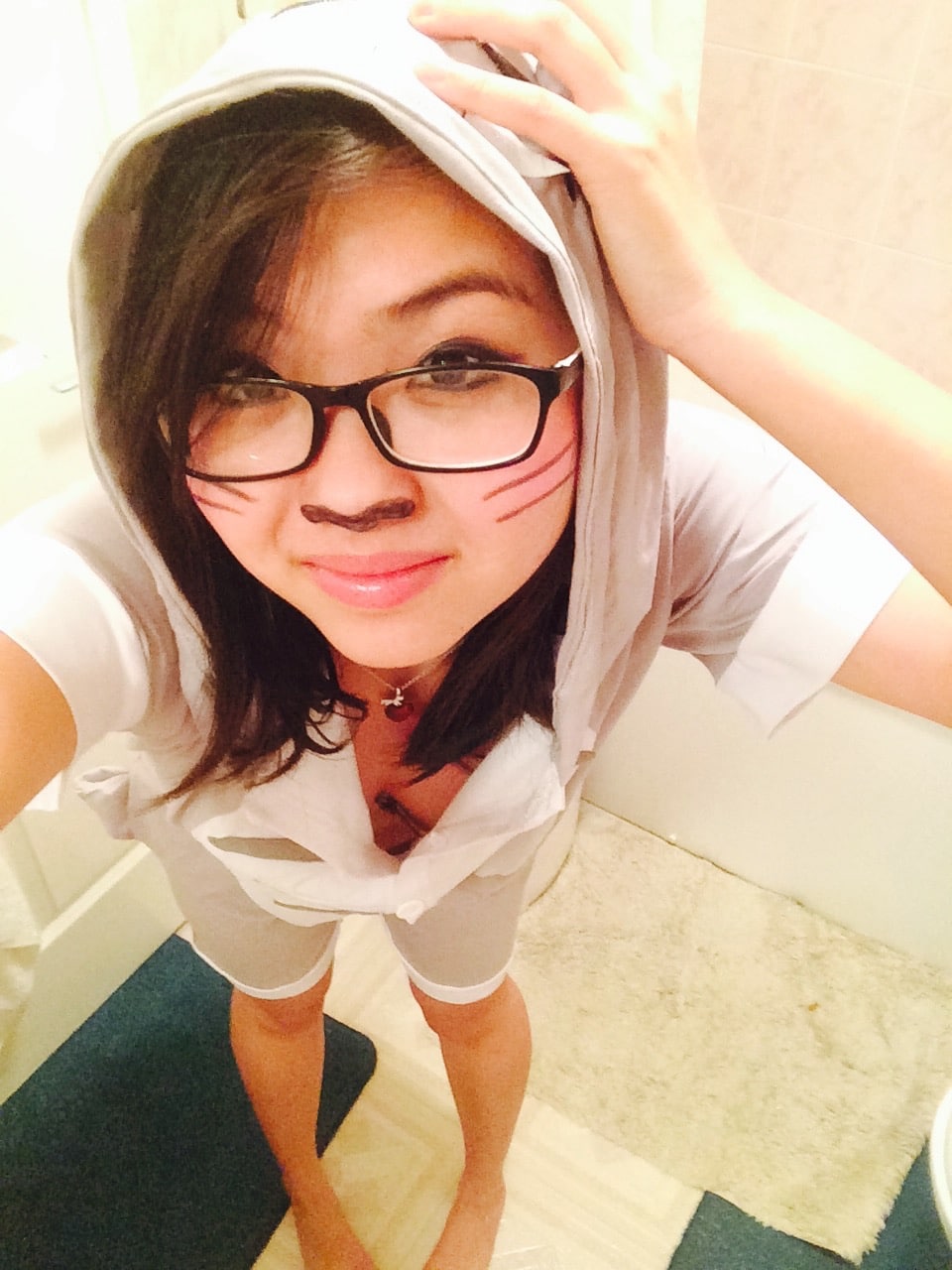 Totoro cosplay night selfie